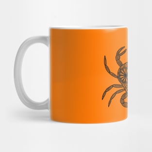 Mandala Crab (orange and black) Mug